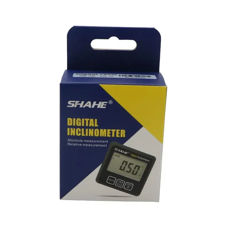 Shahe IP65 Waterproof Protractor With Back Light Inclinometer Angle Bevel Box Electronic Protractor Magnetic Base Angle Gauge