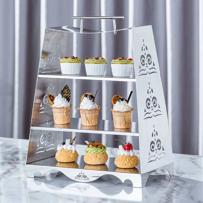 European multi-layer afternoon tea snack rack creative cake rack dessert table ornament display stand cold meal tea break table
