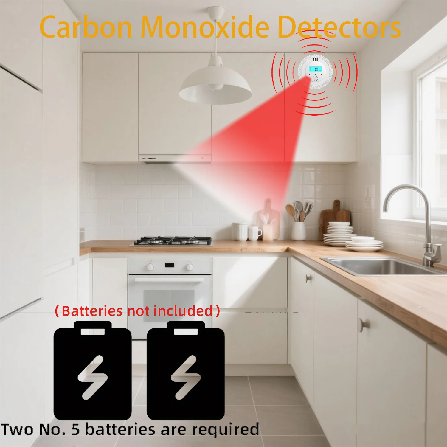 New Standalone CO Alarm Sensor, LCD Display,Carbon Monoxide Alarm Detector,High Sensitivity Warning,CO Alarm with UL2034