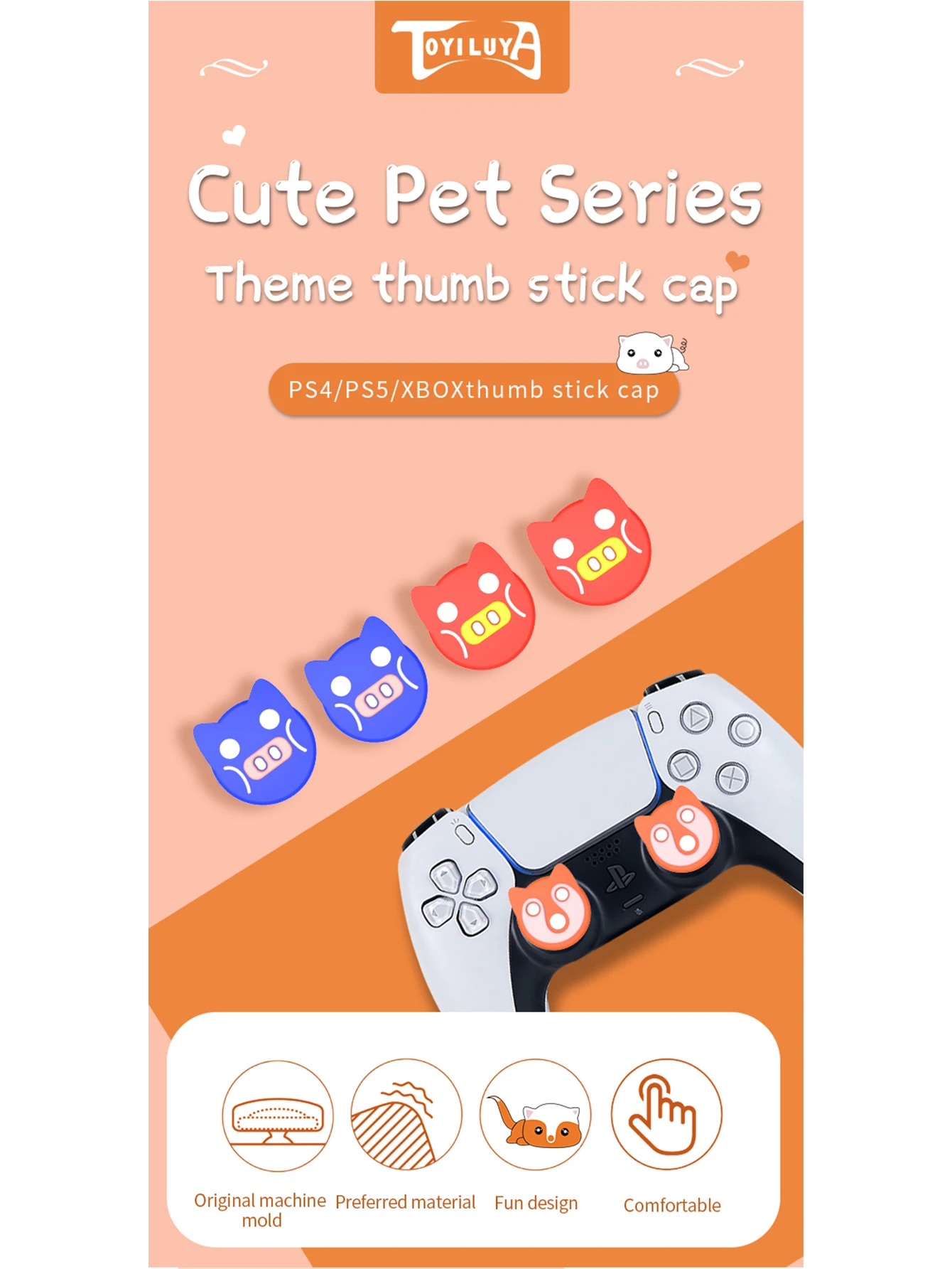 Empuñadura de silicona para videojuegos, 2 uds., para Ps4/ps5, Xbox, FPS, Joystick, tapa de refuerzo, accesorios para controlador de videojuegos