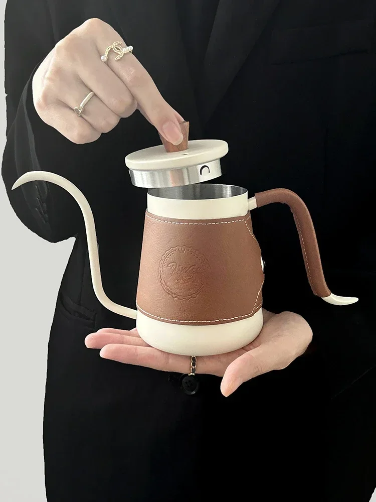 Hand Brewed Coffee Pot 304 Stainless Steel Long Mouth Thin Mouth Italian Sharing Pot Household Hanging Ear Brewing Coffee Kettle