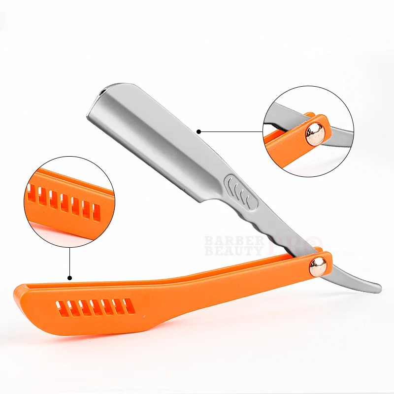 ماكينة حلاقة يدوية احترافية من الفولاذ المقاوم للصدأ ، أدوات تصفيف الشعر لصالون الرجال ، قص الشعر ، الحافة المستقيمة ، حامل السكين