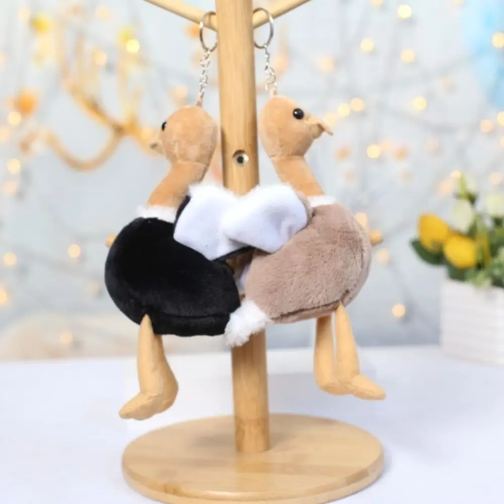 Soft Stuffed Ostrich Plush Toy Cute Design Sweet Style Stuffed Doll Keychain Kawaii Style Cartoon Pendant Backpack Decor
