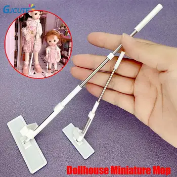 1 adet 1/12 1/6 ölçekli Dollhouse minyatür paspas Mini temizleme aracı mobilya dekor oyuncak çocuklar oyuncak bebek evi aksesuarları oyna Pretend