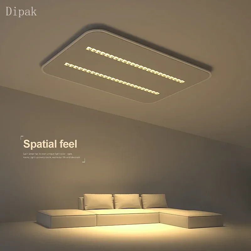 

Modern rectangular LED ceiling chandelier suitable for living rooms, dining rooms, bedrooms, lighting fixtures, gloss