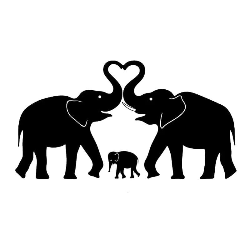 

F316# 20x11CM Car Sticker Elephant Family Love Waterproof Vinyl Decal Car Accessories Pegatinas Para Coche DIY Car Styling