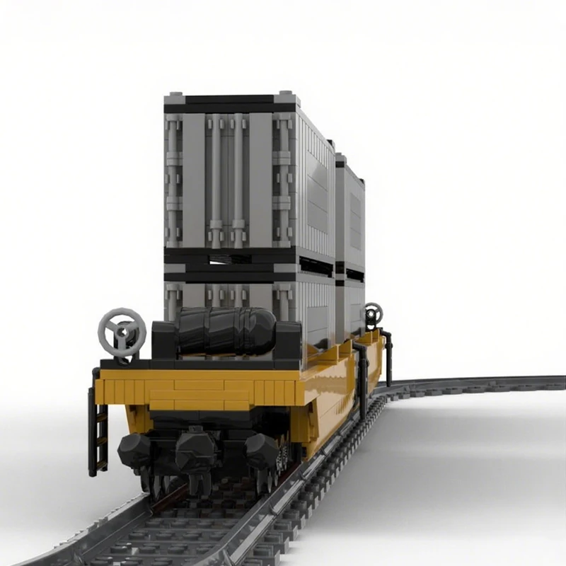 994PCS MOC Double Stack Rail Transport Wagon Building Blocks DIY Train Cargo Carrier Model Display Educational Toy Gift