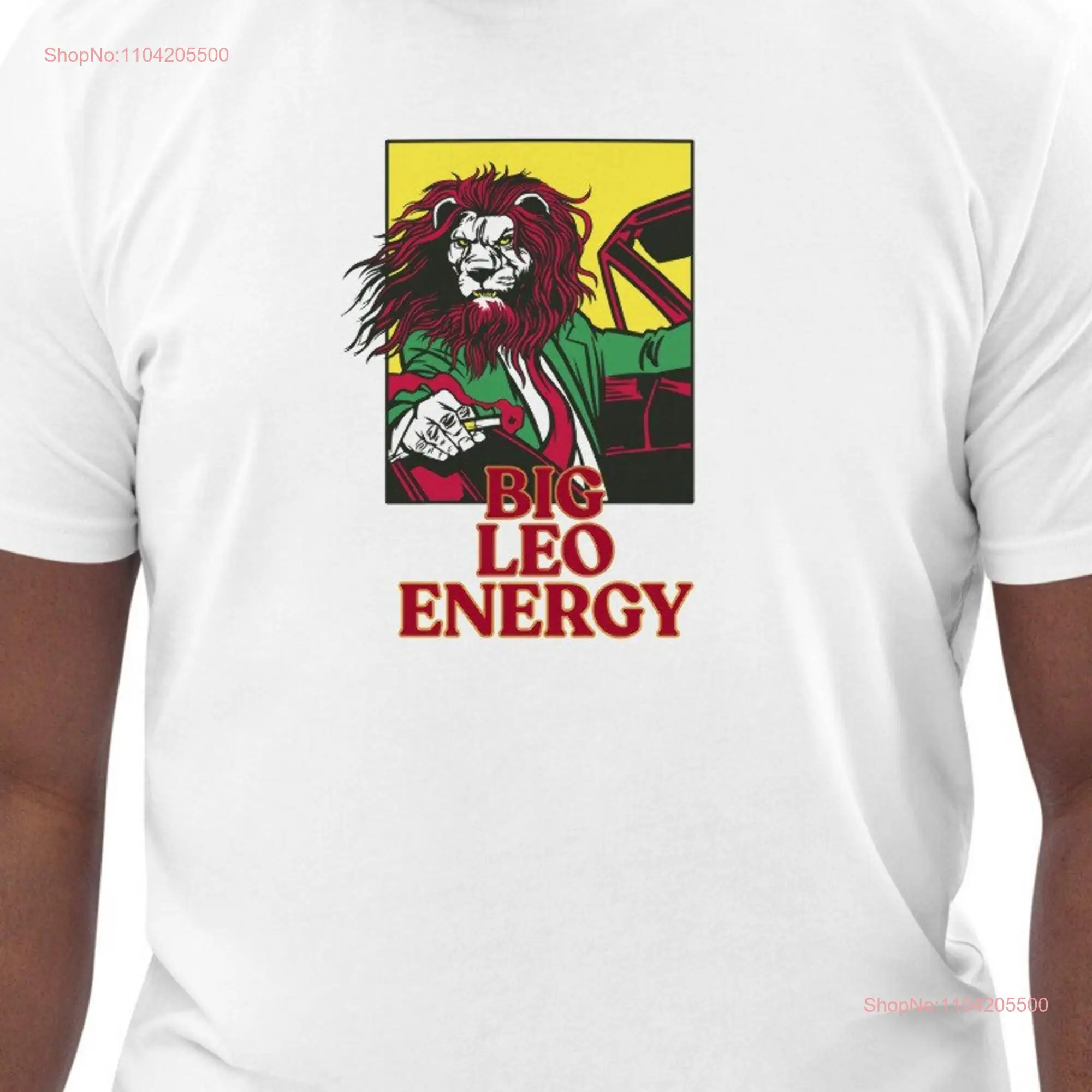 Men's Leo Zodiac Apparel Big Energy T Shirt Birthday With Lion Image For Him Astrology long or short sleeves