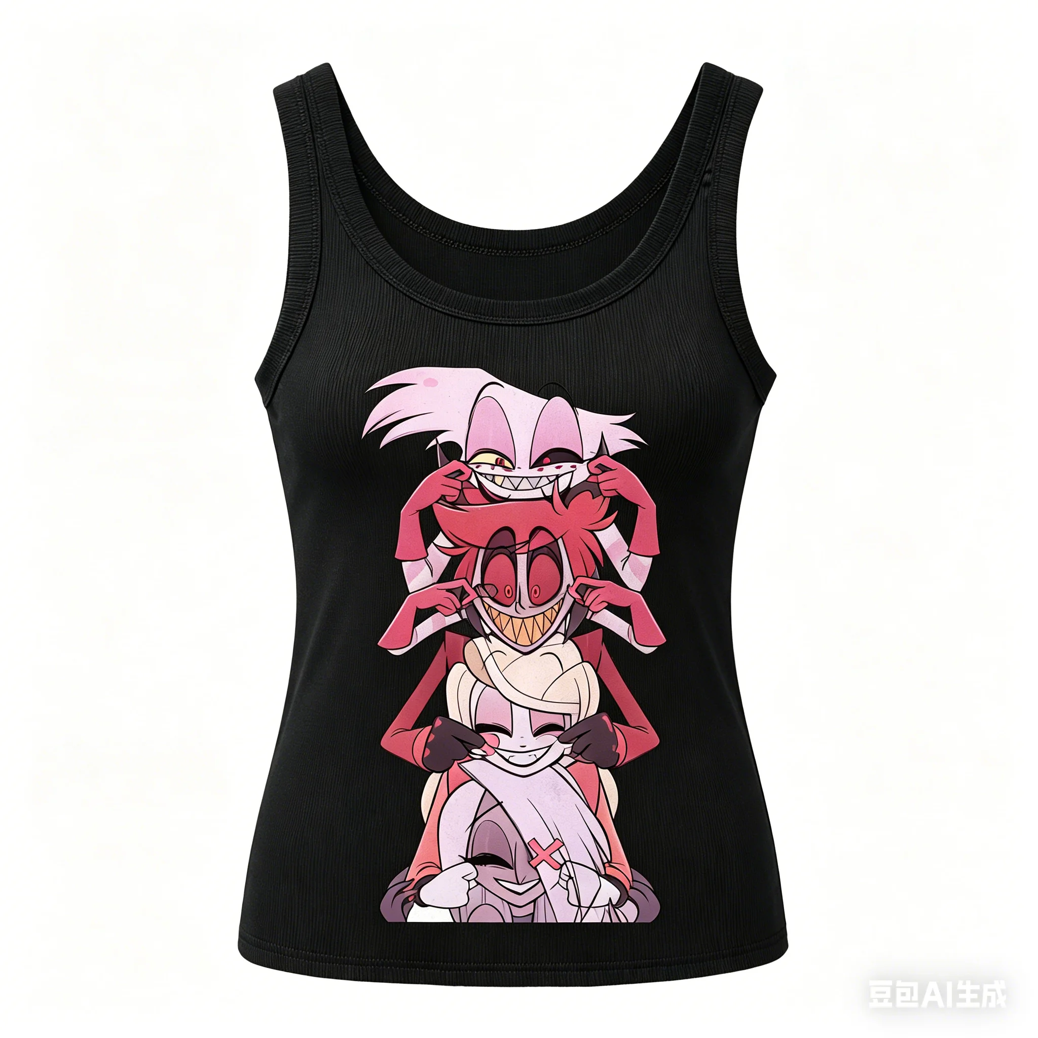 Hazbin Hotel Ribbed Tank personality Clothes New Model Anime Tank top Yearround clothing Plus Size Y2k Short Sleeves Couples tee