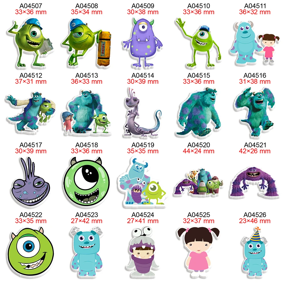 Printed Disney Monster Inc Planar Resin Flatback Cabochon for DIY Bows Party Craft Supplies Handmade Material