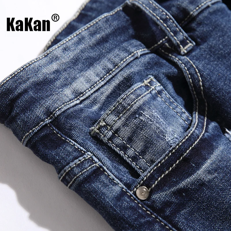 Kakan - European and American Summer New Torn Denim Men's Clothing, Men's Denim Capris Jeans K21-329