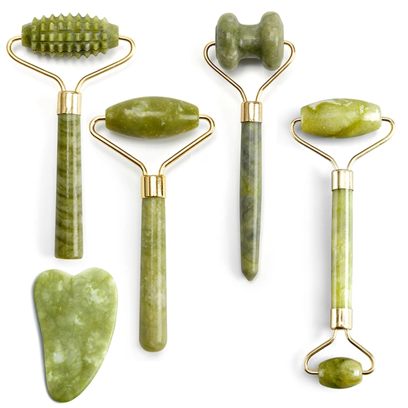 Roller Gua Sha Scraper Set Double-headed Jade Facial Massager Lifting Body Thin Neck Thin Lifting Tool Health and Beauty