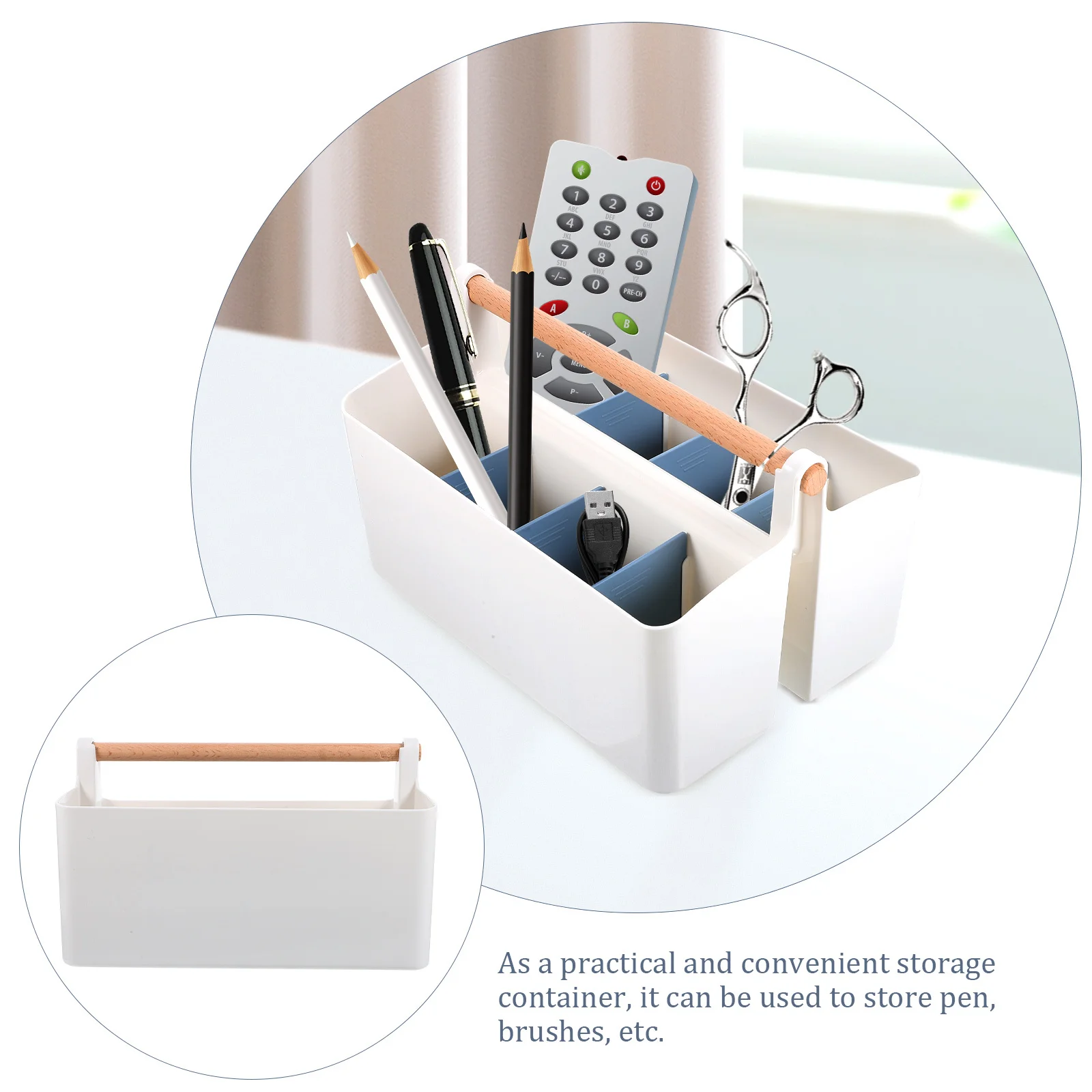 صندوق منظم سطح المكتب متعدد الشبكات لأقلام القرطاسية ومستحضرات التجميل وفرش المكياج وصناعة متقنة وتلميع سلس #1