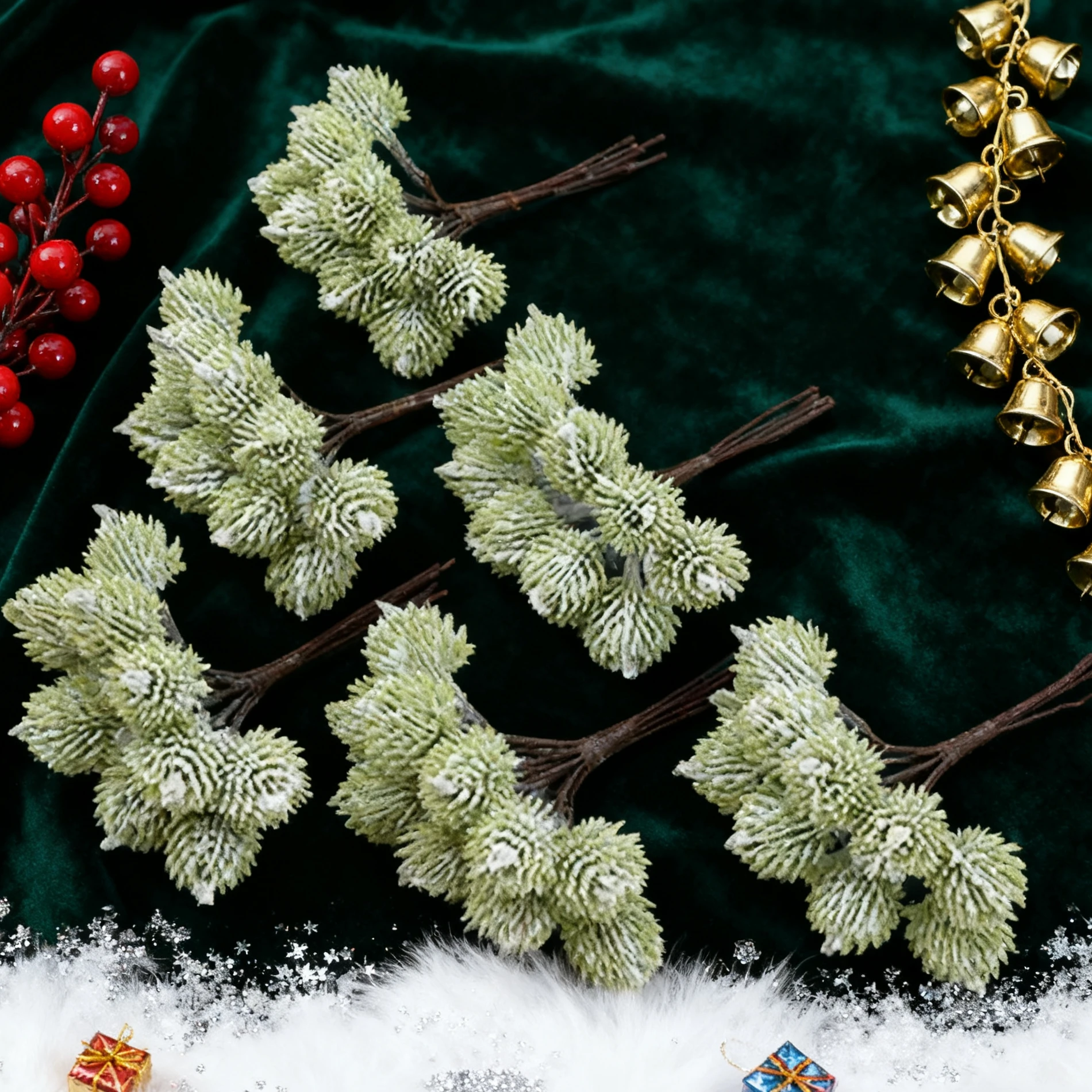 5/10 Stück grüne Kunststoff-Tannenzapfen-Vasenfüller, Heimdekoration, Hochzeitsblumen, Weihnachtsbaum, Basteln, künstliche Pflanzen, Foto-Requisiten