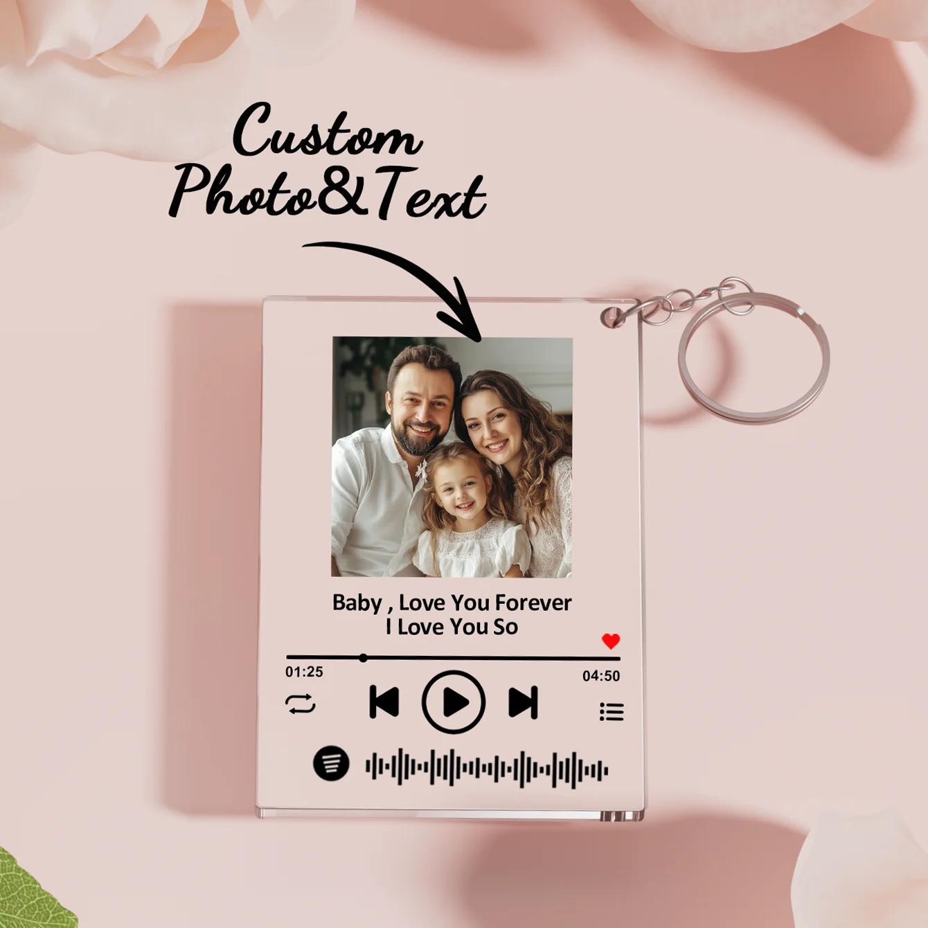 Custom acrylic photo keychains, custom engraved photo keychains, custom photo and text keychains, surprise gifts