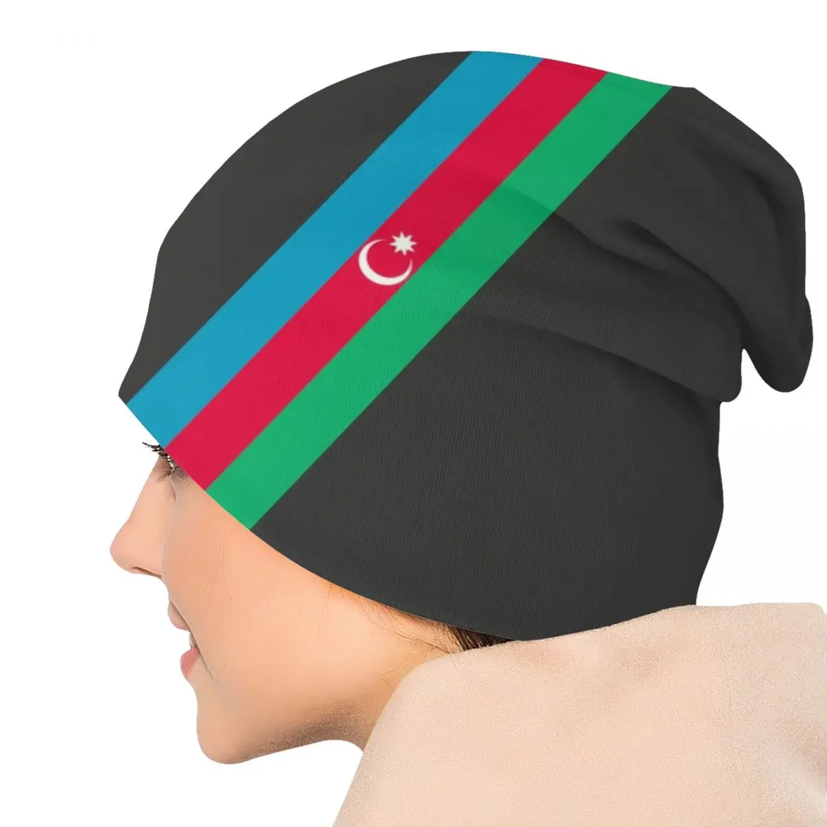 Azerbejdżan Stripe Flag czapka czapka Unisex Winter Warm Bonnet Homme czapka z dzianiny narty terenowe Skullies czapki czapki dla mężczyzn kobiet