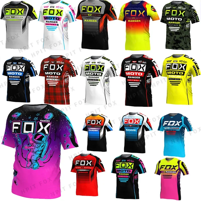 

2024 Men's short sleeve racing downhill Jersey Mountain Biking Off-road shirt Ciclismo Mountain biking Jersey MX Ranger Fox