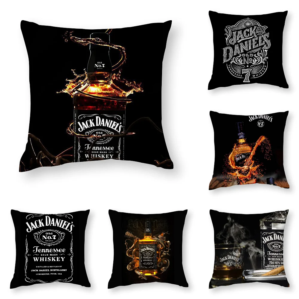 Fashion J-Jack-D-DanielS Pillow Case 3D Print Polyester Fiber 40*40 cm Home Sofa Throw Pillow Cover Decoration Festival Gift