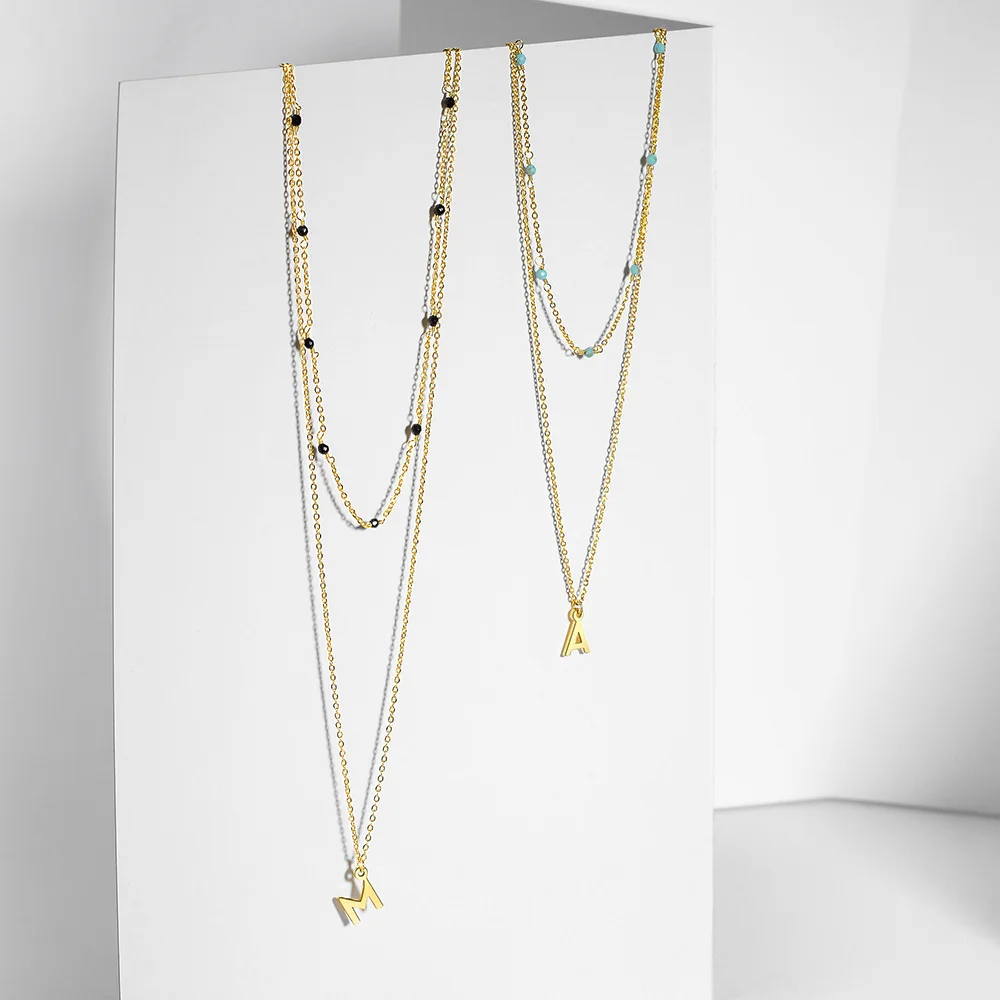 

Enfashion Letter Name Necklaces Alphabet Initial Necklace Gold Color Double Chain Choker Necklace For Women Jewelry 183006