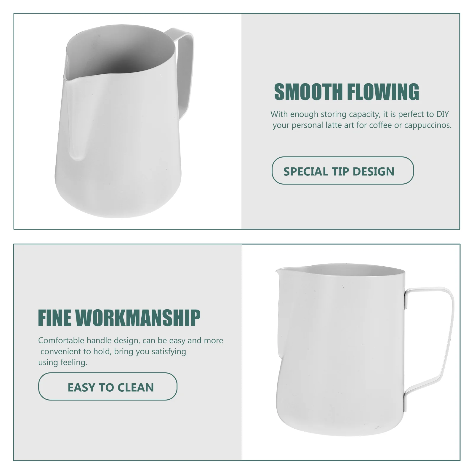 

Stainless Steel Milk Frothing Pitcher Frother Cup Coffee Creamer Steaming Jug Large Capacity Anti Rust Home Cafe Latte Art