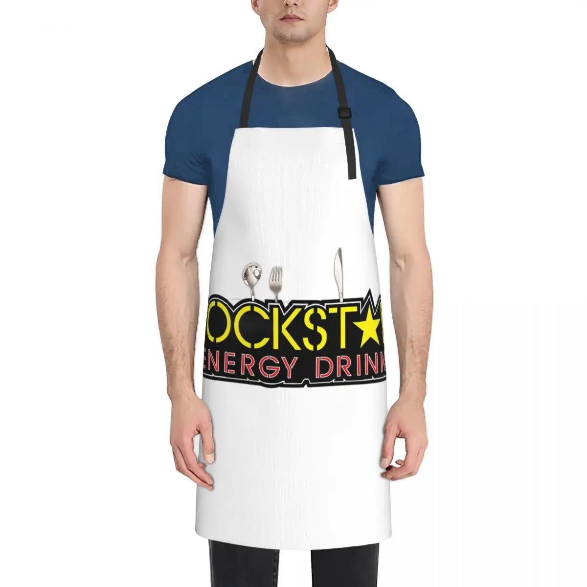 

Rockstar Energy Drink Apron Chef Cooking Baking Tablier Waterproof Bib Kitchen Cleaning Pinafore for Women Men Painting