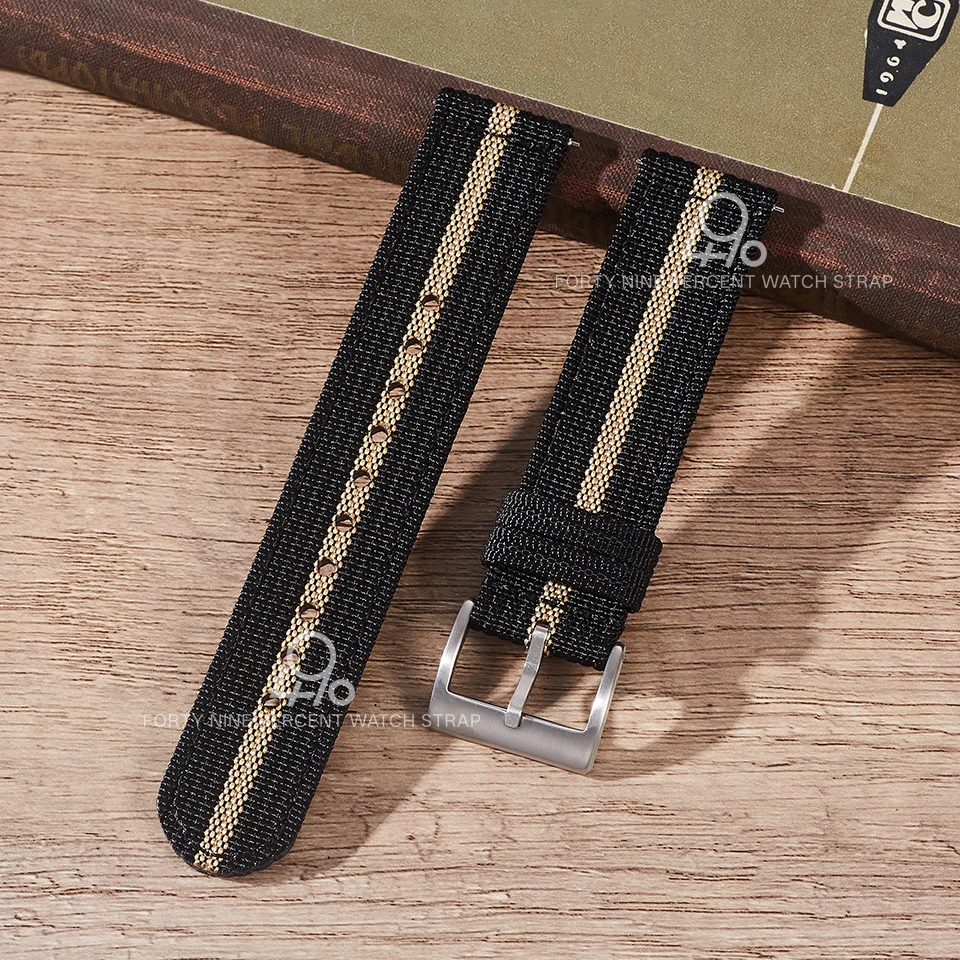 Schnellverschluss 18/19/20 mm Stoff-Uhrenarmband Herrenarmbänder 21/22/24 mm Zweiteiliges geripptes Nylon-Uhrenarmband für Seiko Omega-Uhren
