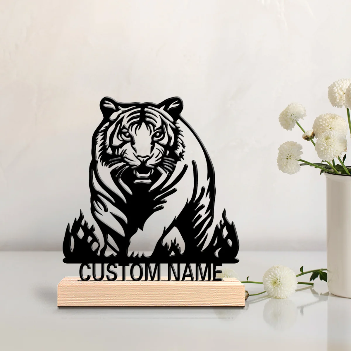 Statues en métal personnalisées de tigre de dessin animé, 1 pièce, cadeau sur le thème de la musique pour les musiciens, décoration Rock n' Roll pour la Saint-Valentin et les mariages