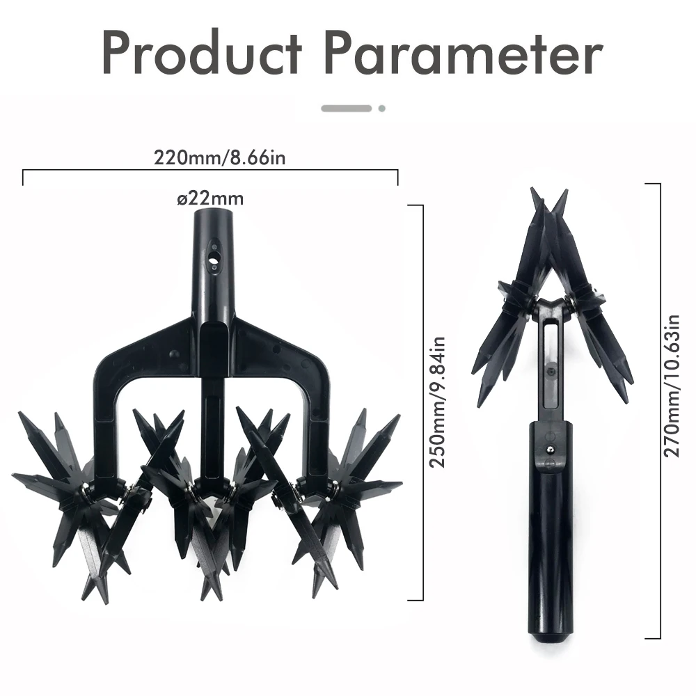 حديقة مهوية حديقة التربة خدش ارتداء مقاومة 2 في 1 التهوية خدش الحراثة الدوارة لحديقة أداة المزارع الدوارة #6
