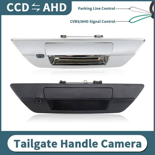 Imagen 1 del producto Manija de puerta trasera CCD AHD, cámara de visión trasera plateada/negra para Toyota Hilux Revo 2015 2016 2017 2018 2019 2020 2021