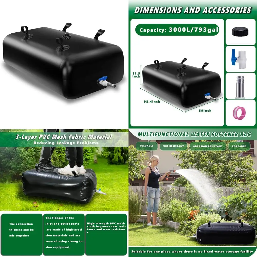 Faltbarer Wassertank mit großem Fassungsvermögen – tragbare Aufbewahrungsblase zur Erleichterung von Drought (3000 l/792,5 Gallonen)