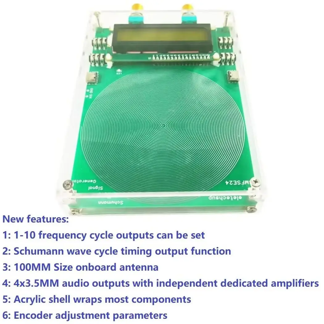 

4 Output 10 Frequencies Large 7.83Hz Schumann Waves Resonance Generator 0.01-100Khz Frequency Pulse Audio Timer ON OFF Function