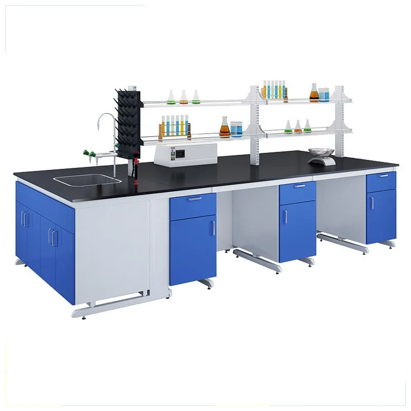 All-steel central platform steel and wood side platform laboratory PP operation table school chemistry room experimental table