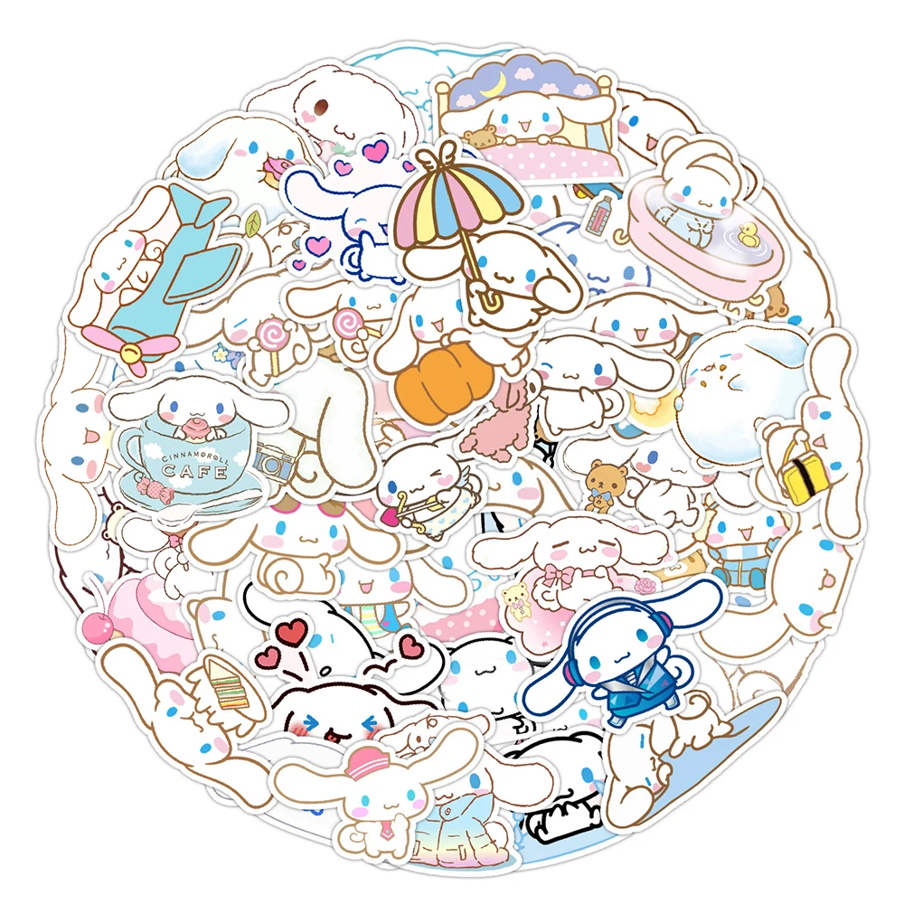 10/30/50pcs niedlichen Cinna moroll Aufkleber Cartoon Dekoration Spielzeug DIY Telefon Gepäck Kühlschrank Skateboard Kawaii Sanrio Aufkleber Kind