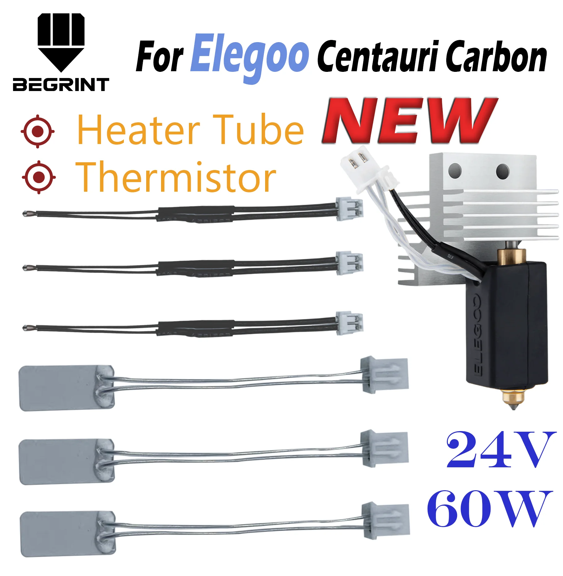 

Heater Thermistor for Elegoo Centauri Carbon Hotend 24V 60W Ceramic Heating Tube Elegoo Centauri Carbon accessories spare parts