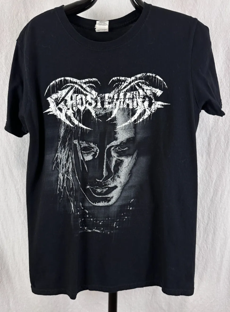 

Черная футболка с плакатом рэпера GHOSTEMANE, футболка унисекс, размер среднего размера NWOT, рэп, металлическая мужская одежда, мужские подарки, одежда