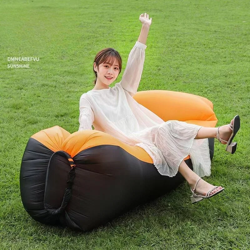 2024Trend Outdoor Products Fast Infaltable Air Sofa Bed Good Quality Sleeping Bag Inflatable Air Bag Lazy bagBeach Sofa 240*70cm