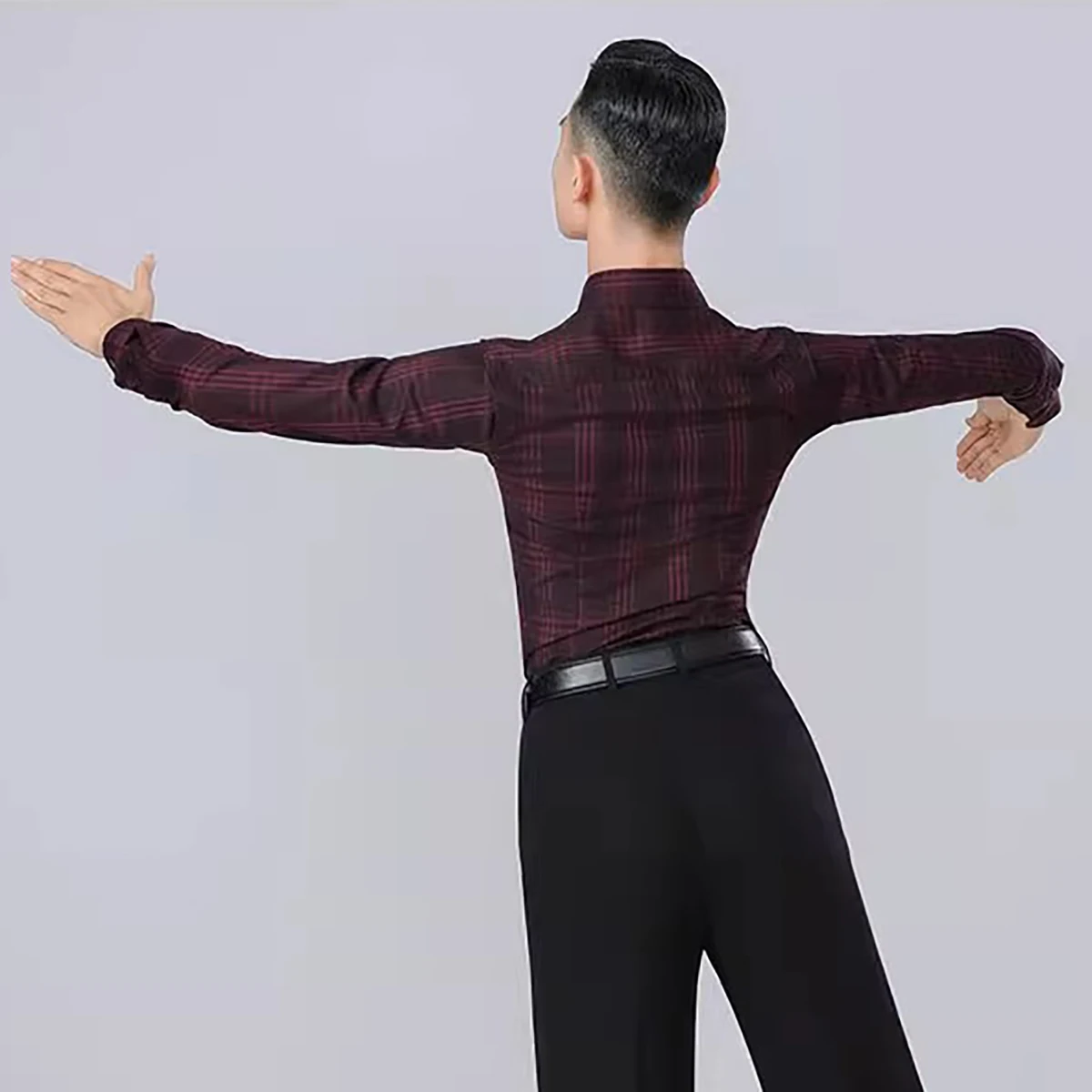 2025 New Men's Ballroom Dance Top Shirt Standard Social Latin Waltz Clothes Wear Practise Long Sleeve