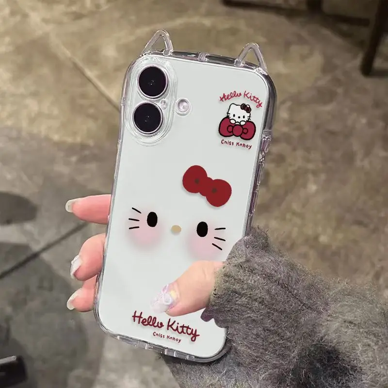 Funda Transparente para Teléfono con Diseño de Hello Kitty, Compatible con iPhone 17 Pro Max, 16, 15 Plus, 14, 13, Regalo para Chicas