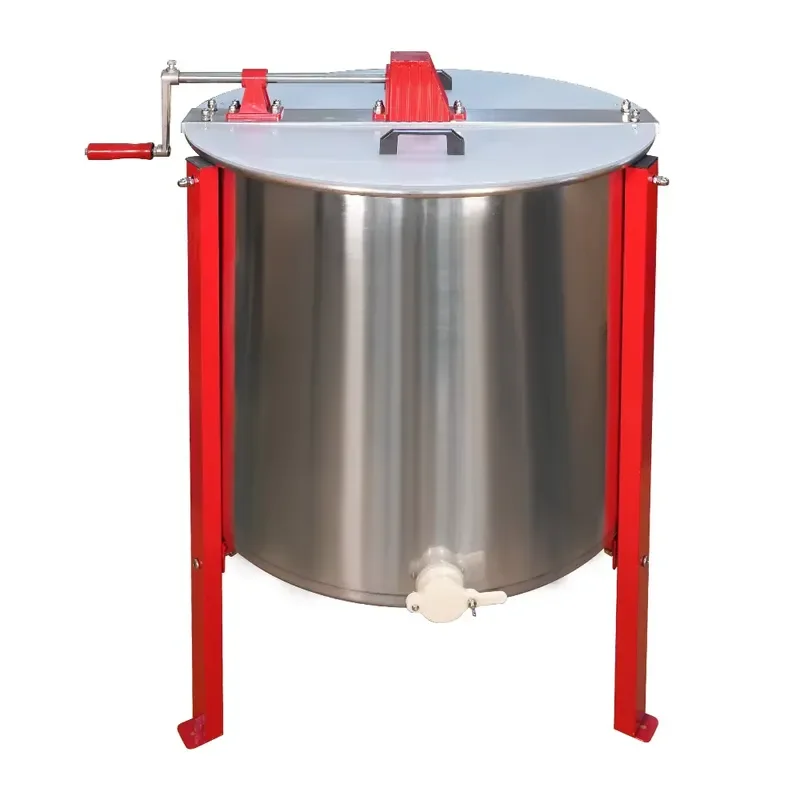 Manual Stainless Steel Honey Extractor 2 Frame Dadant Size Beekeeping Equipment Self Reversing Barrel with Clear Lid for Hive