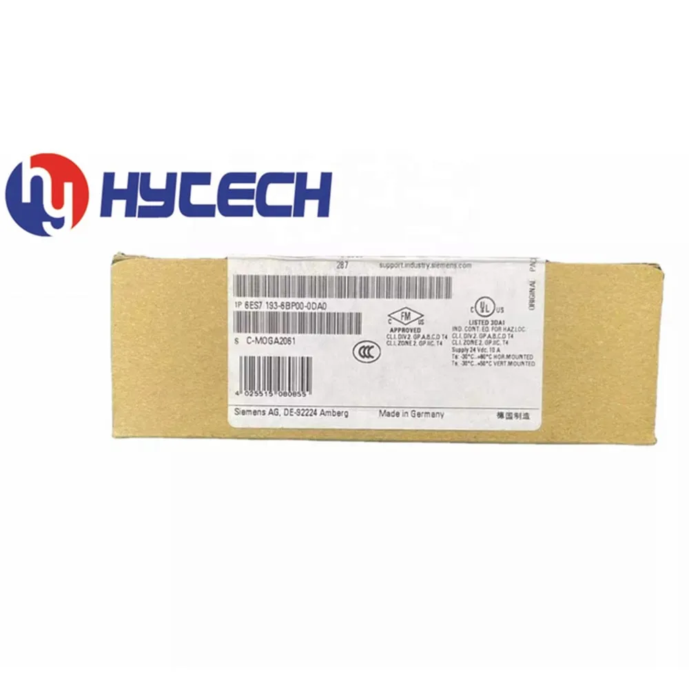 وحدة وحدة قاعدة PLC صناعية 6ES7193-6BP00-0DA0 مع 16 محطة دفع، تصميم مدمج لمجموعة تحميل جديدة لنظام التشغيل الآلي