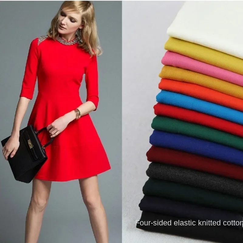 

Утолщенная нежная мягкая четырехсторонняя эластичная ткань для трикотажной модной одежды, шитье своими руками на метр, материал