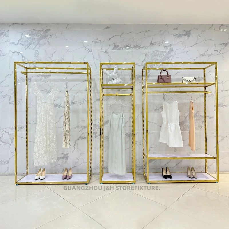 Customized. fashion heavy duty clothing rack adjustable hanging rail garment display stand retail clothes racks clothin