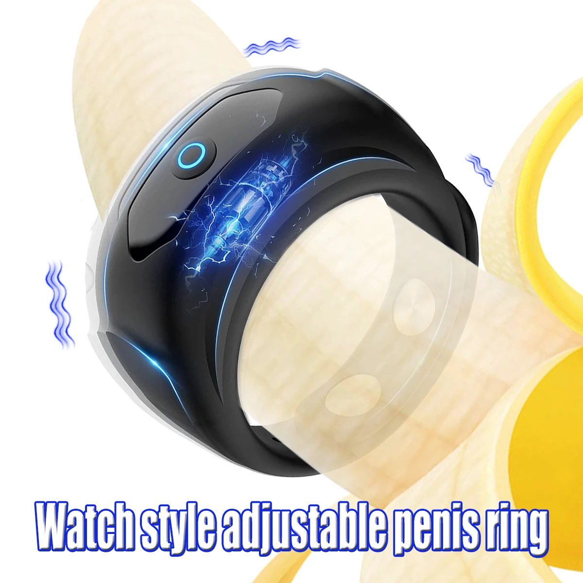 Penis Ring Vibrator Adjustable Vibrating Ring Delay Ejaculation Enlargement Erection Men Penis Ring Adult Sex Toys for Couples