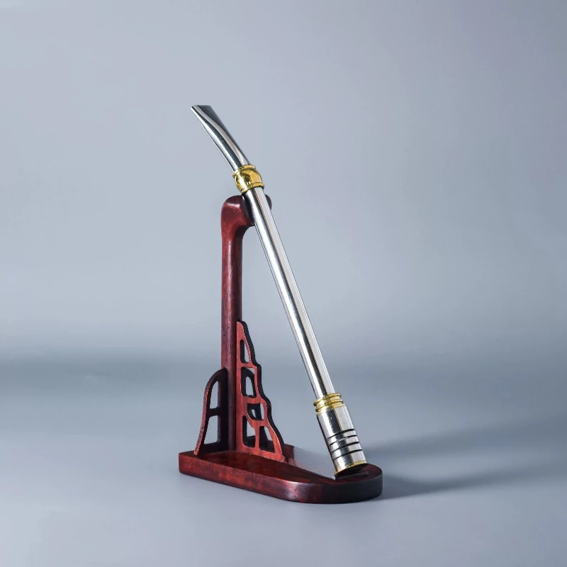 Stainless steel straw slotted removable