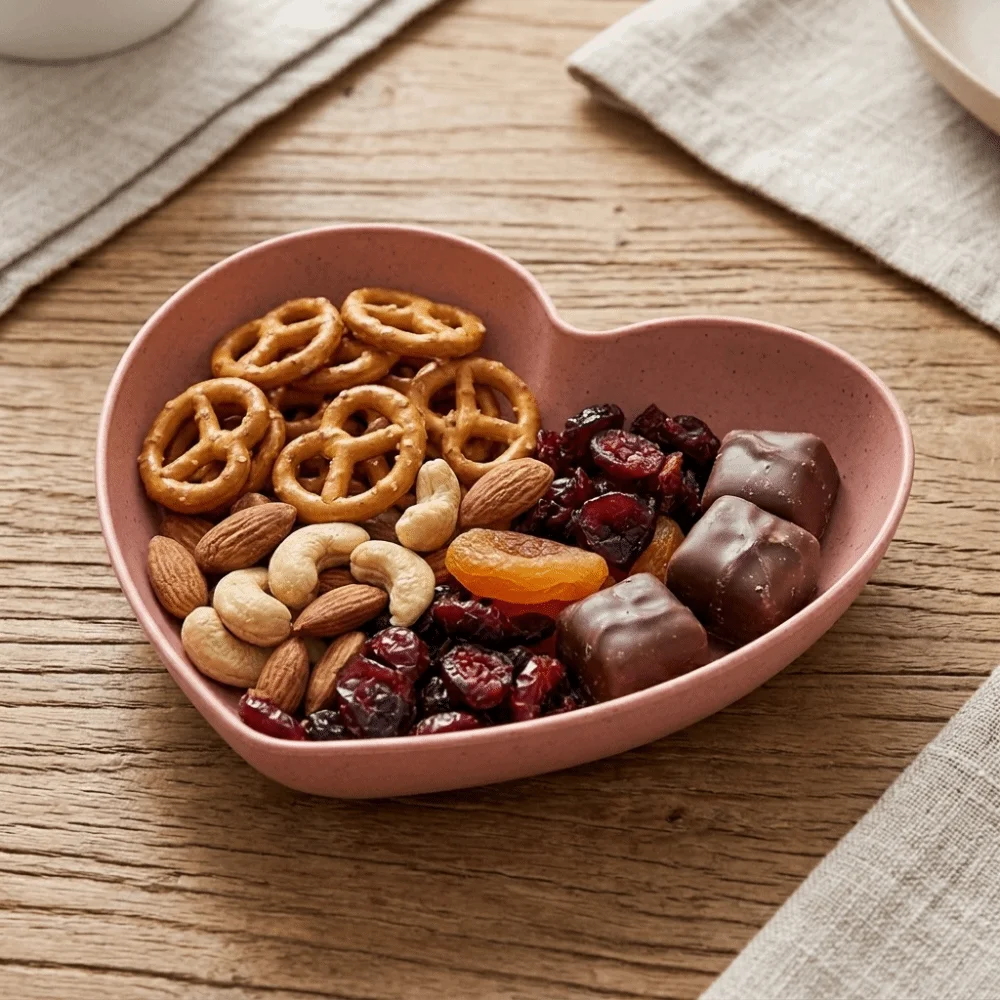 10Pcs Resin Fruit Tray Smooth Light Weight Decor Tray Heart Shaped Outline Raised Edge Serving Platter Wedding Table Decor