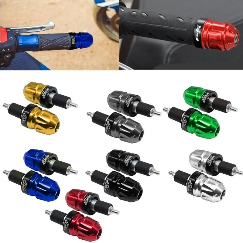 02de 1 زوج من الألمنيوم سبيكة دراجة نارية مقود نهاية مقود ، أغطية قبضة غير متوفرة للدراجة الترابية 7/8 "22 مم ، تسهيل التثبيت