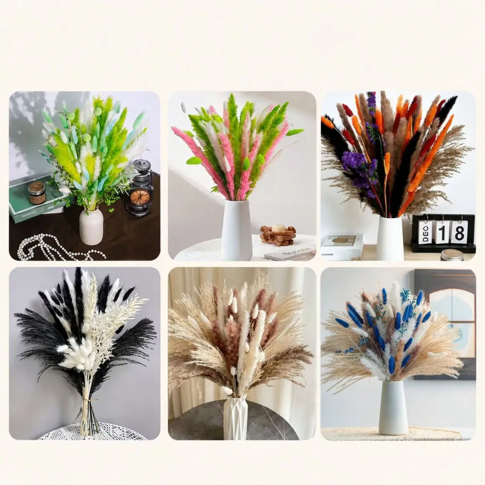 Modern Dried Flower Bouquet Reed Grass Decor Preservation Floral Arrangement For Wedding Anniversary Home Gift
