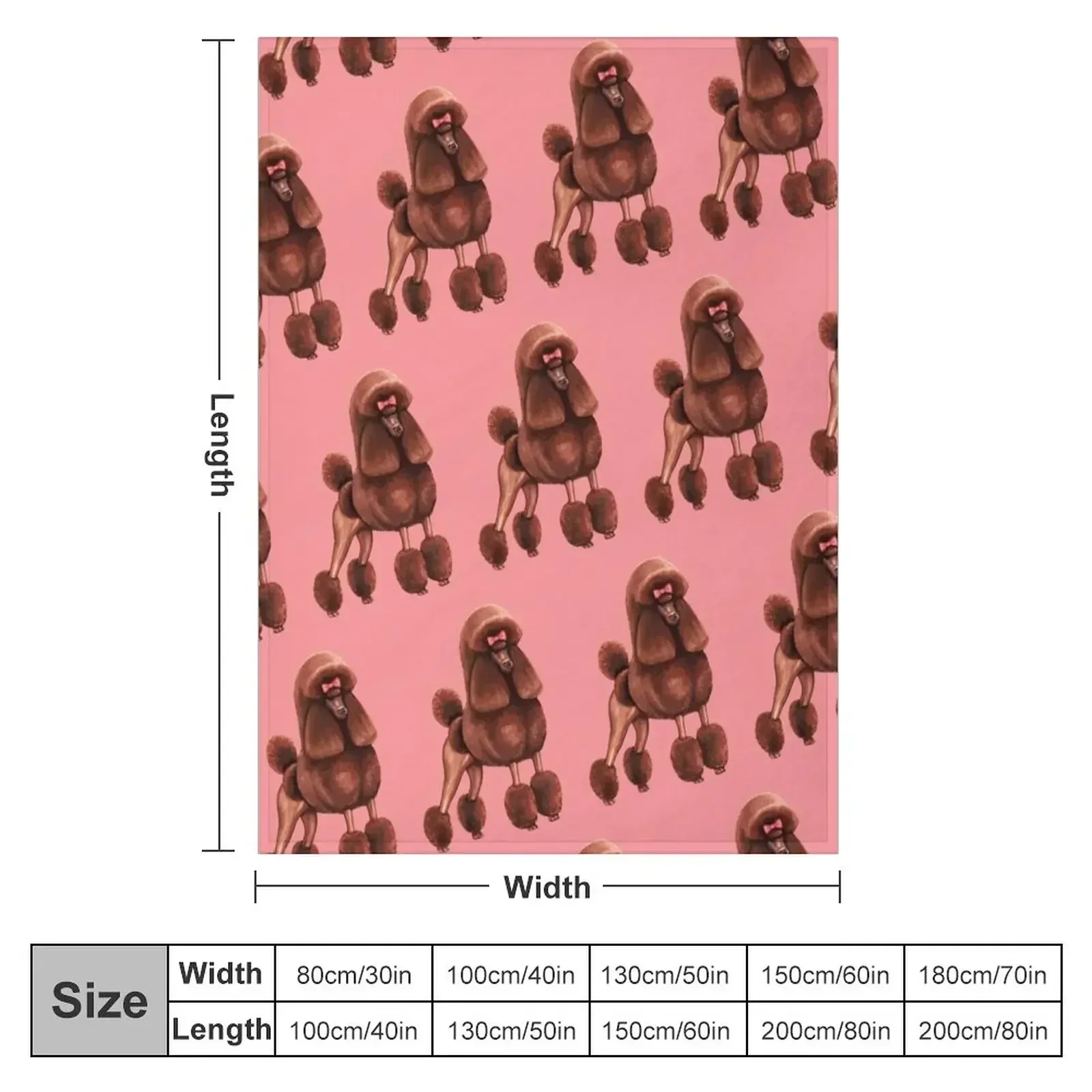 Poodle Pattern - Pink Throw Blanket Fashion Sofas Flannels Bed linens Sleeping Bag Custom Personalized Gift Blankets