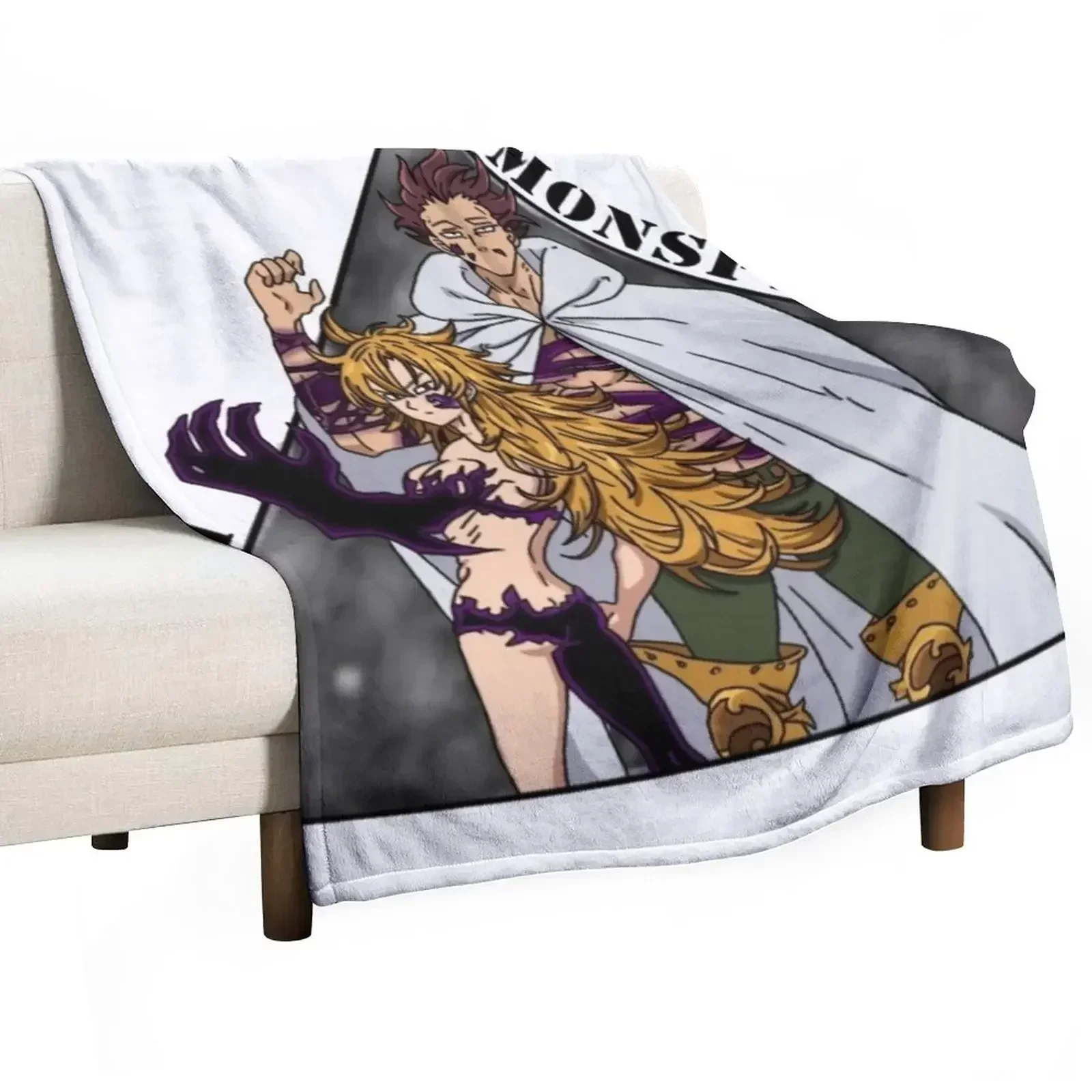 Derieri and Monspiet - Nanatsu No Taizai Throw Blanket Warm Plush Fuzzy Blanket for Living Room