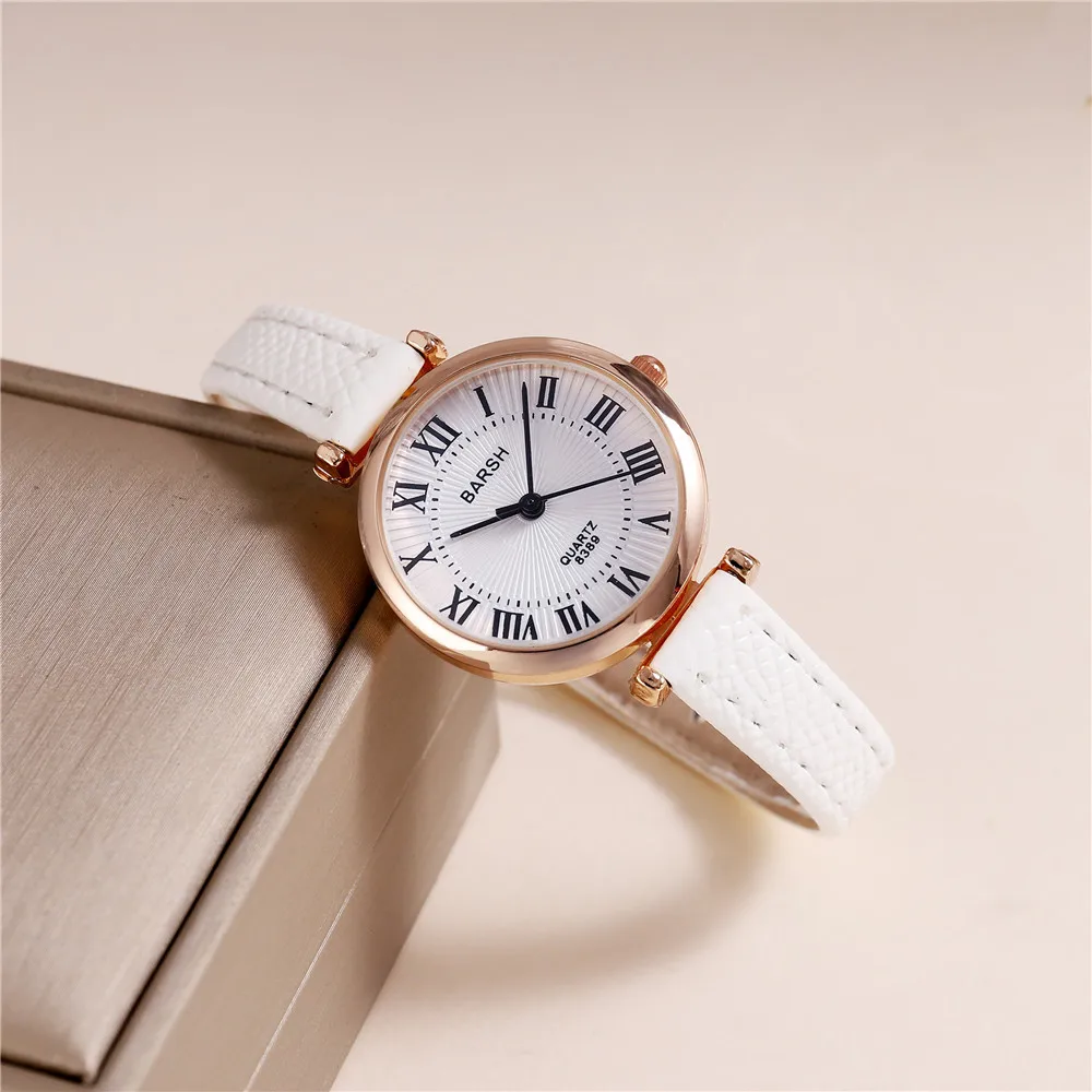 ساعة كاجوال كوارتز للسيدات بمقياس روماني من جلد البولي يوريثان العصري #1